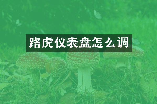 路虎仪表盘怎么调