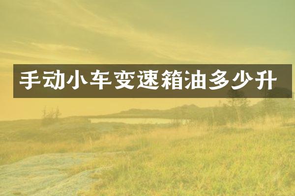 手动小车变速箱油多少升