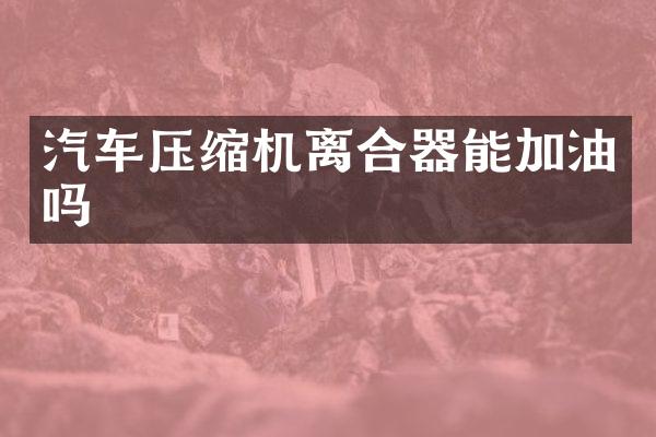 汽车压缩机离合器能加油吗