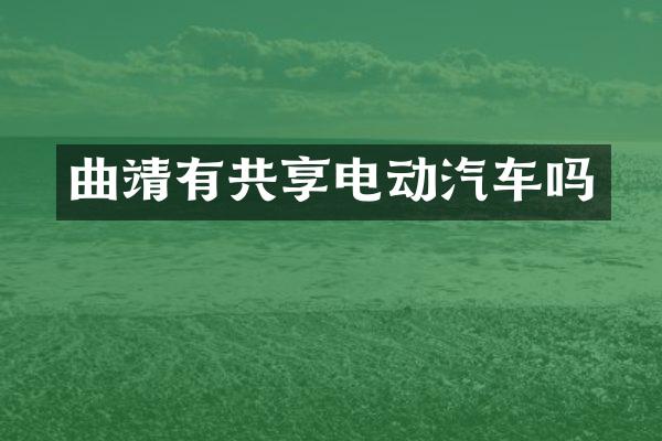 曲靖有共享电动汽车吗