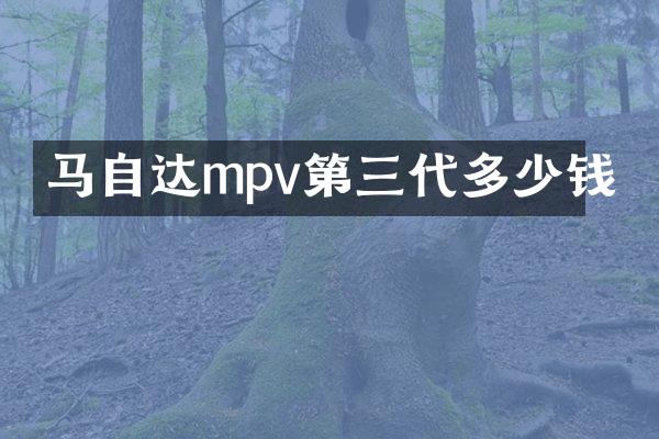 马自达mpv第三代多少钱