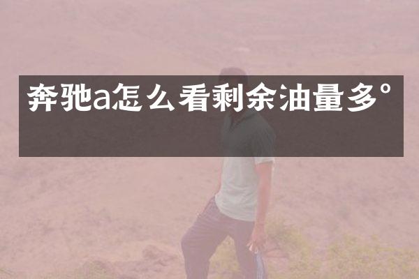 奔驰a怎么看剩余油量多少