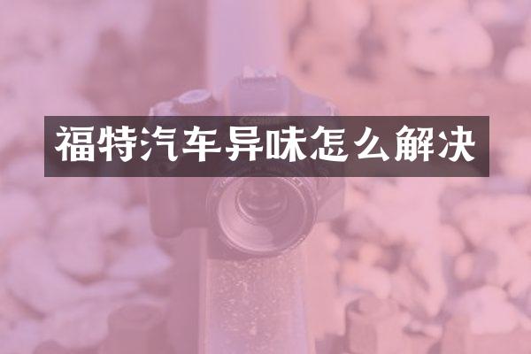 福特汽车异味怎么解决