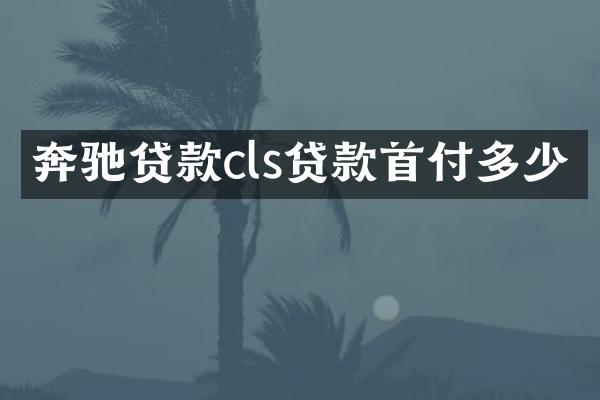 奔驰贷款cls贷款首付多少