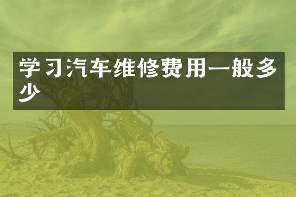 学习汽车维修费用一般多少