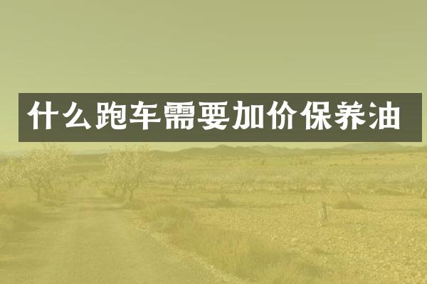 什么跑车需要加价保养油