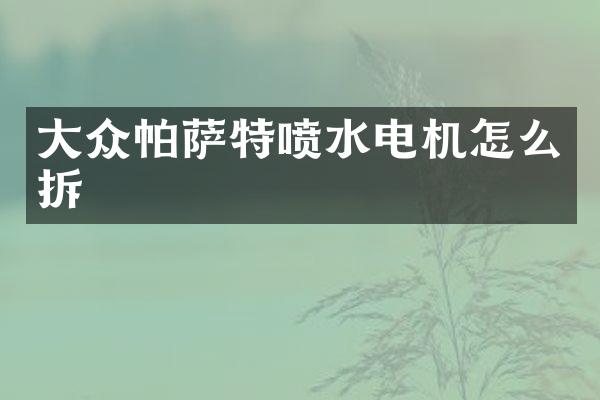 大众帕萨特喷水电机怎么拆