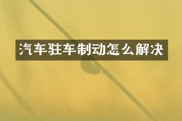 汽车驻车制动怎么解决