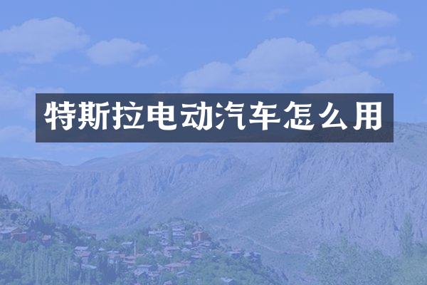 特斯拉电动汽车怎么用