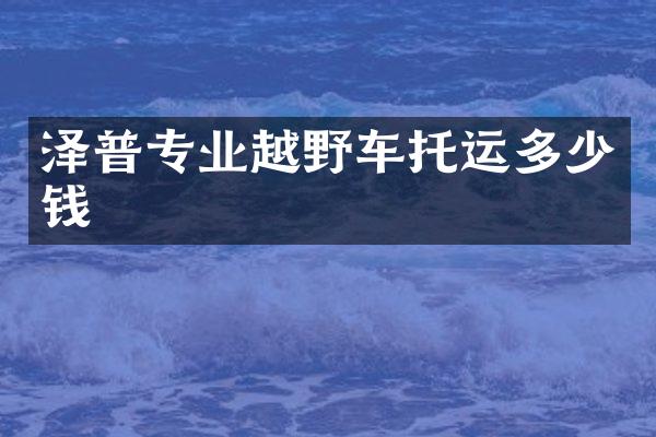 泽普专业越野车托运多少钱