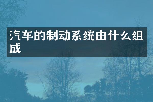 汽车的制动系统由什么组成