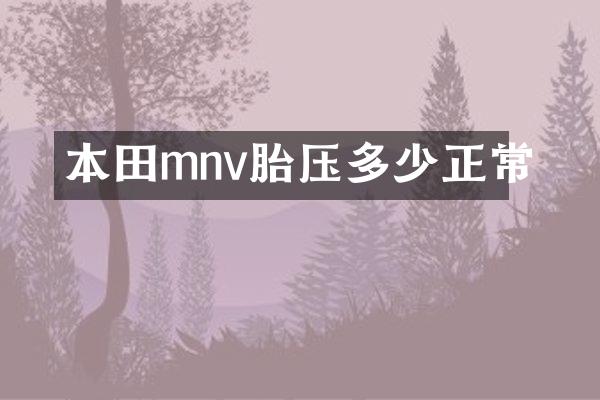本田mnv胎压多少正常