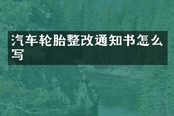 汽车轮胎整改通知书怎么写