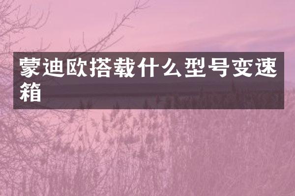 蒙迪欧搭载什么型号变速箱
