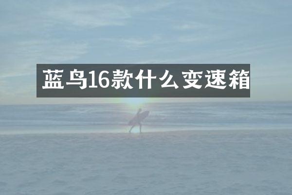 蓝鸟16款什么变速箱