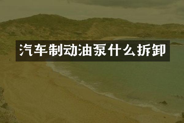 汽车制动油泵什么拆卸