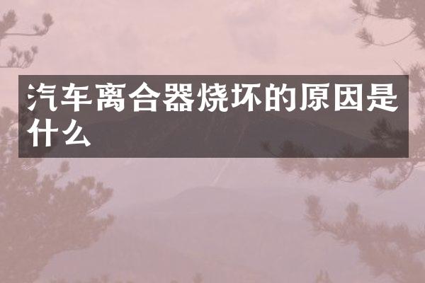 汽车离合器烧坏的原因是什么