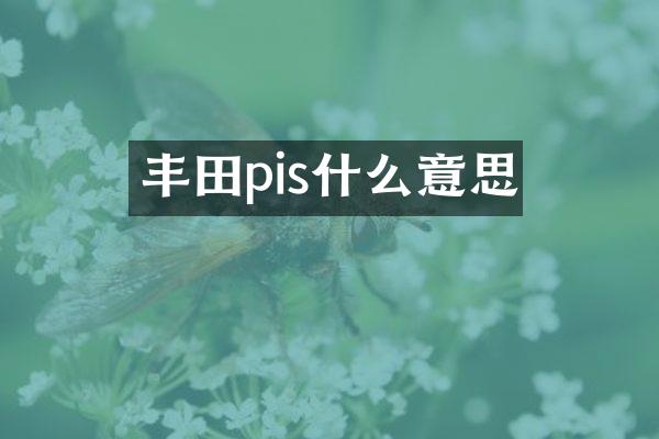 丰田pis什么意思