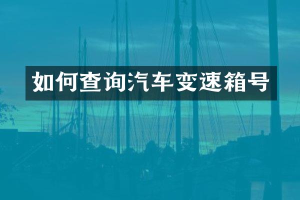 如何查询汽车变速箱号