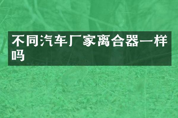 不同汽车厂家离合器一样吗