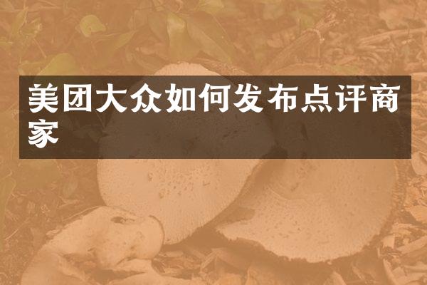 美团大众如何发布点评商家