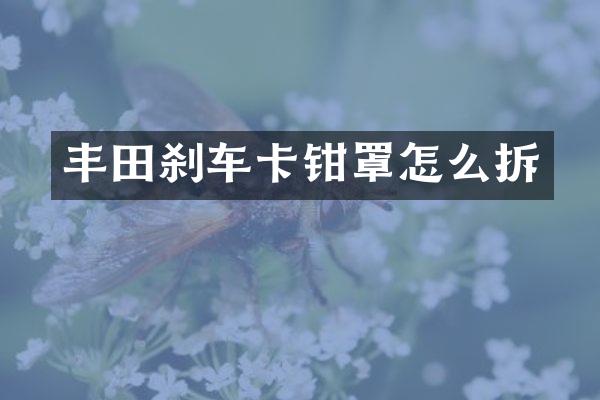 丰田刹车卡钳罩怎么拆