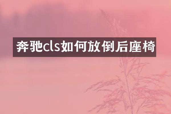 奔驰cls如何放倒后座椅