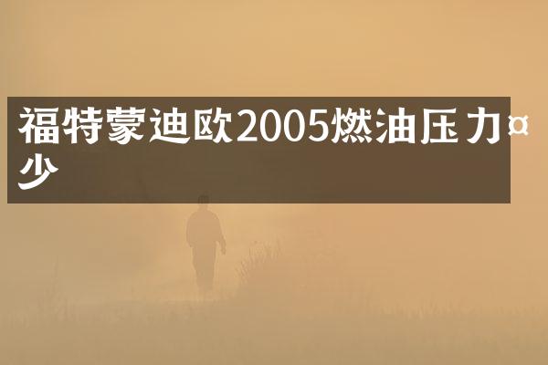 福特蒙迪欧2005燃油压力多少