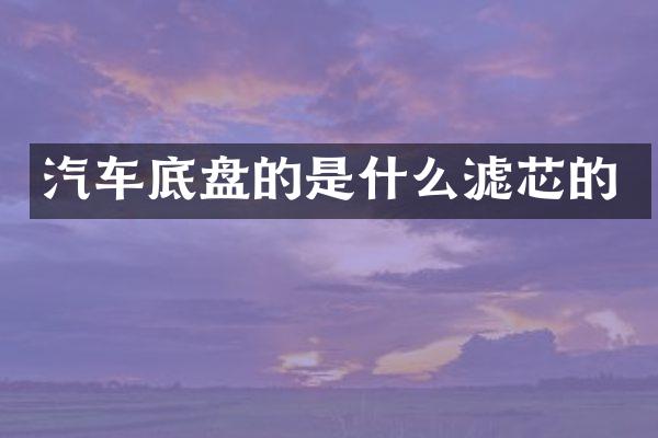 汽车底盘的是什么滤芯的