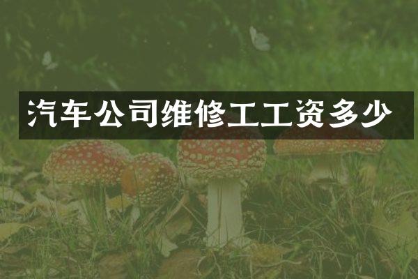 汽车公司维修工工资多少
