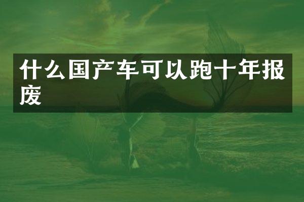 什么国产车可以跑十年报废