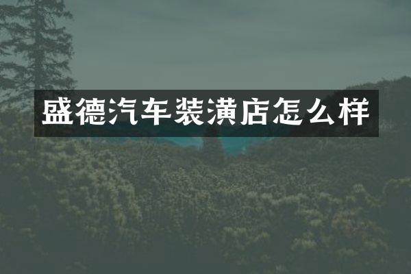 盛德汽车装潢店怎么样