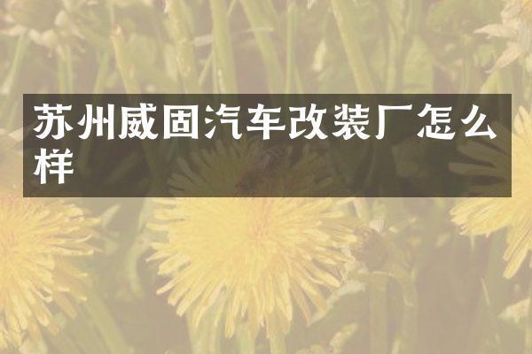 苏州威固汽车改装厂怎么样