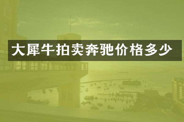 大犀牛拍卖奔驰价格多少