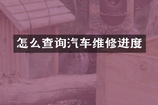 怎么查询汽车维修进度