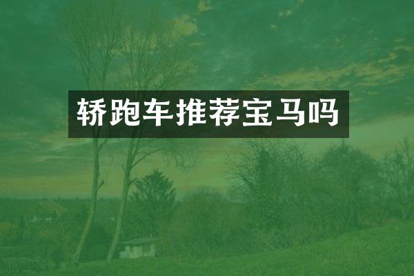 轿跑车推荐宝马吗