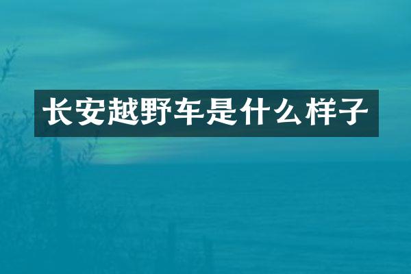 长安越野车是什么样子