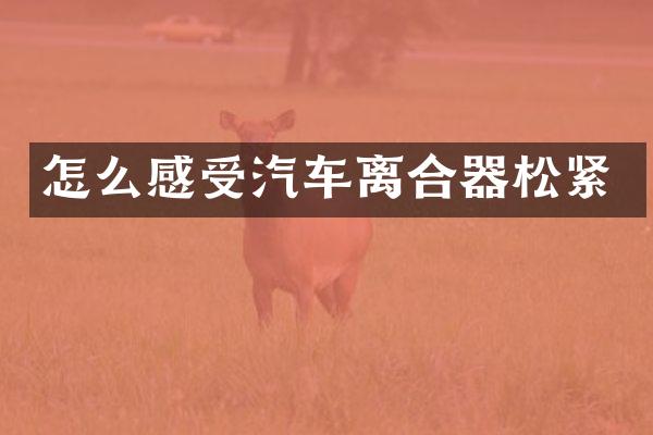 怎么感受汽车离合器松紧