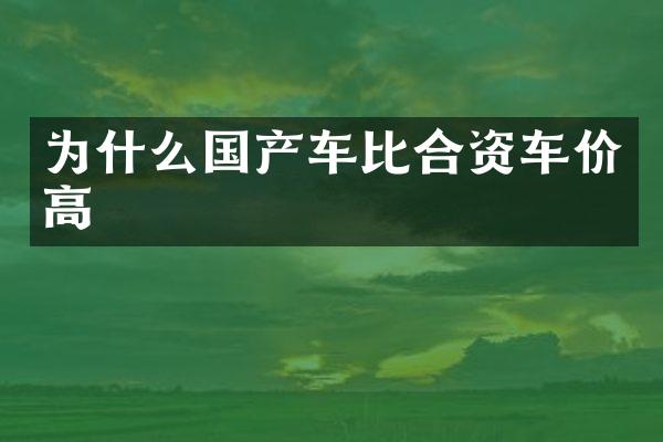 为什么国产车比合资车价高