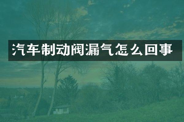 汽车制动阀漏气怎么回事