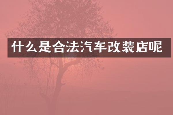 什么是合法汽车改装店呢