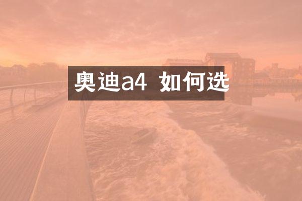 奥迪a4 如何选