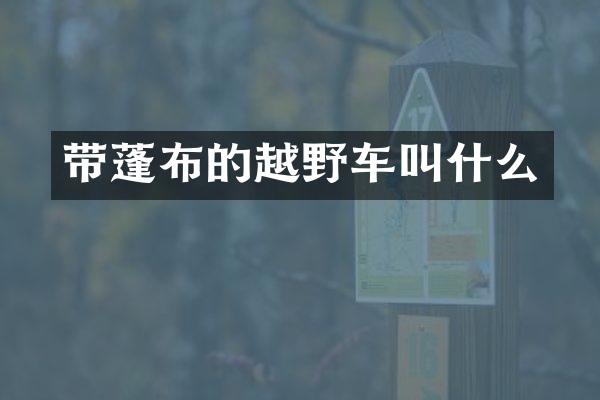 带蓬布的越野车叫什么