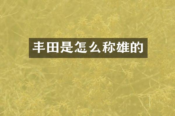 丰田是怎么称雄的