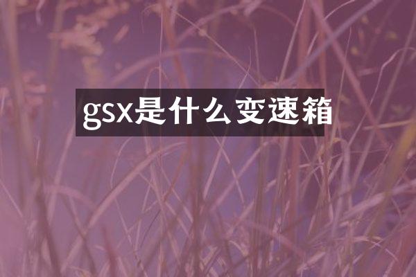 gsx是什么变速箱