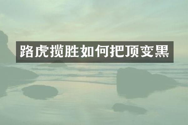 路虎揽胜如何把顶变黑