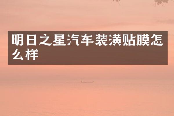 明日之星汽车装潢贴膜怎么样