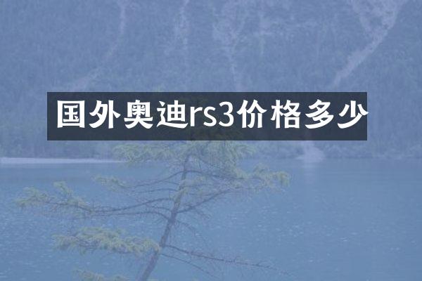 国外奥迪rs3价格多少
