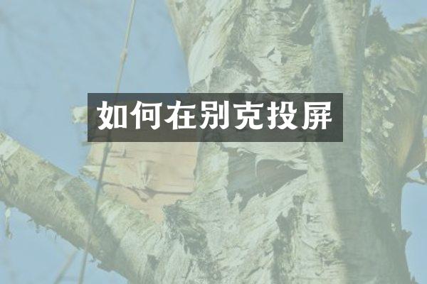 如何在别克投屏
