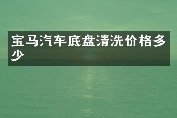 宝马汽车底盘清洗价格多少